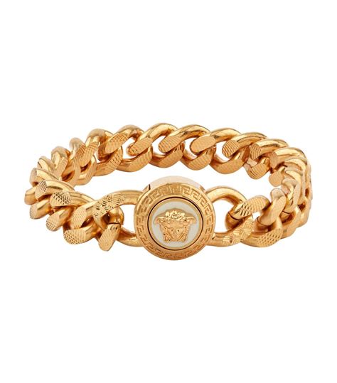 versace 10k gold bracelet|Versace medusa gold bracelet.